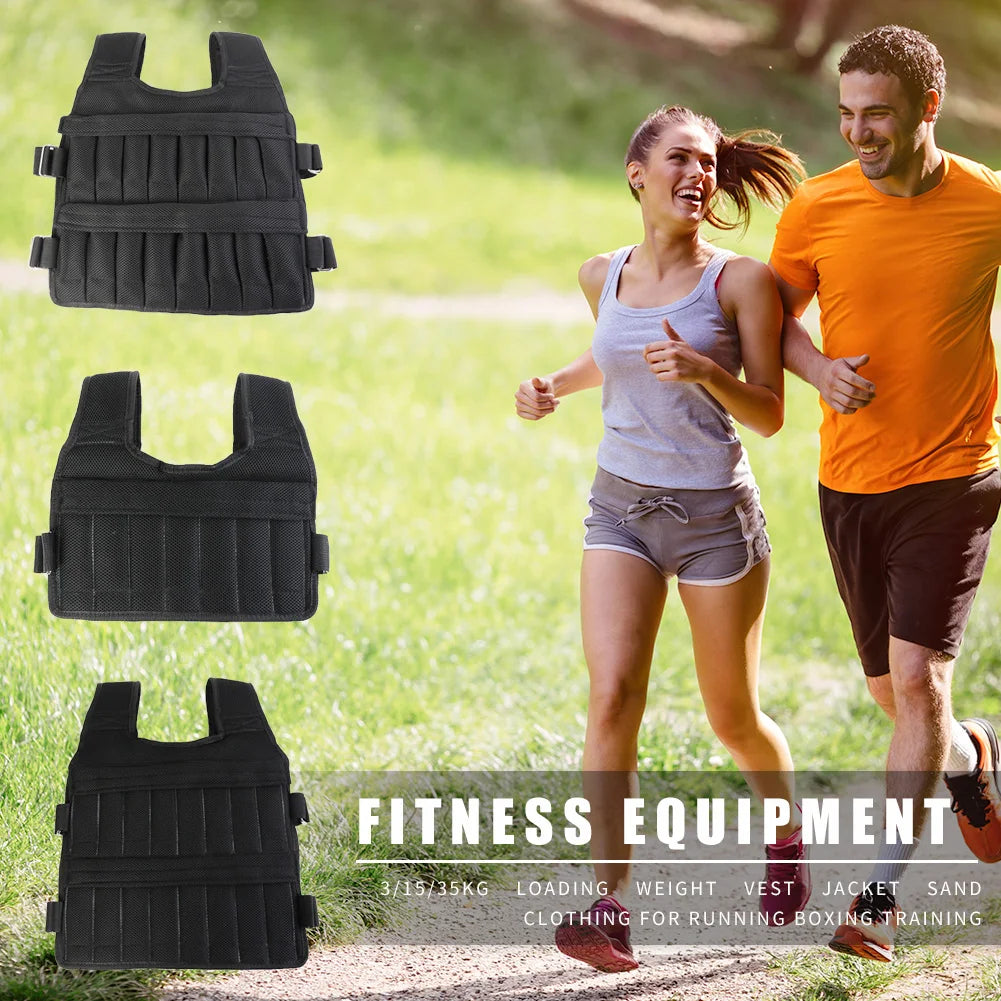 3/15/50kg Loading Weight Vest Adjustable Weighted Training Exercise Waistcoat Jacket Sand Clothing for Running Fitness Equipment