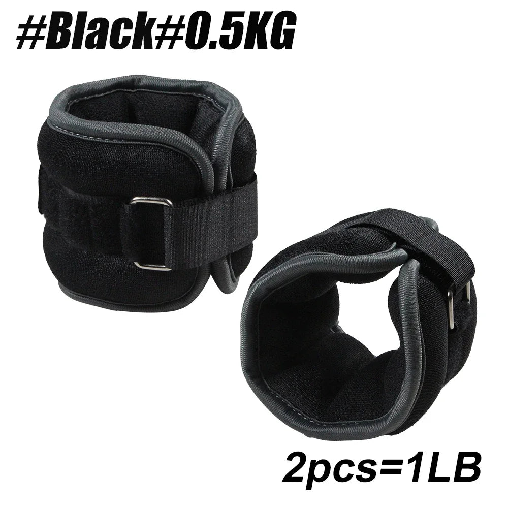 1Pair Adjustable Ankle&Wrist Weights (0.5kg/1kg Each)- Neoprene Leg Arm Weights for Women,Men,Strength Training for Running,Yoga