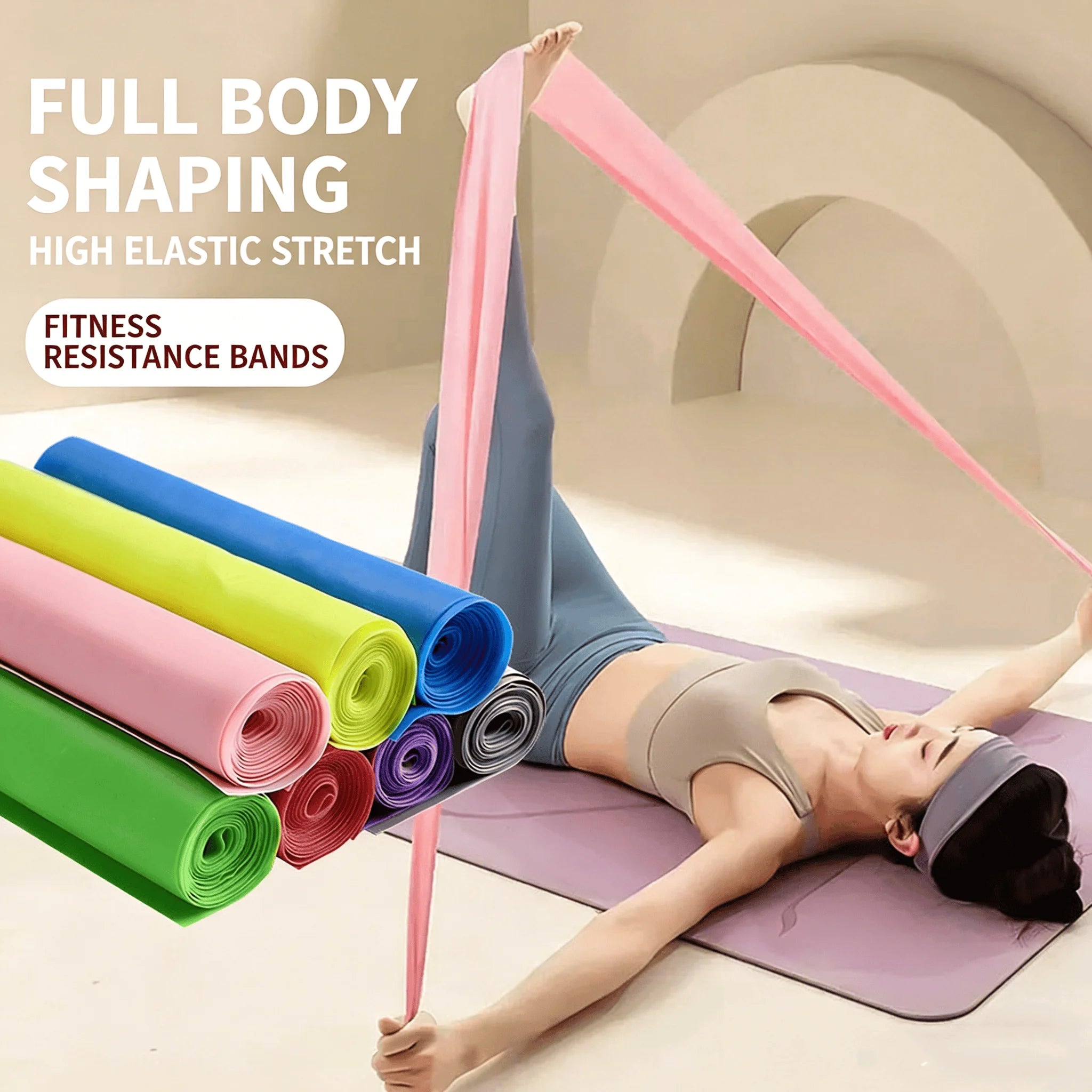 Resistance Bands Portable Yoga Pilates Hip Circle Workout Bands Latex Tension Gym Home Strength Training Fitness Belt