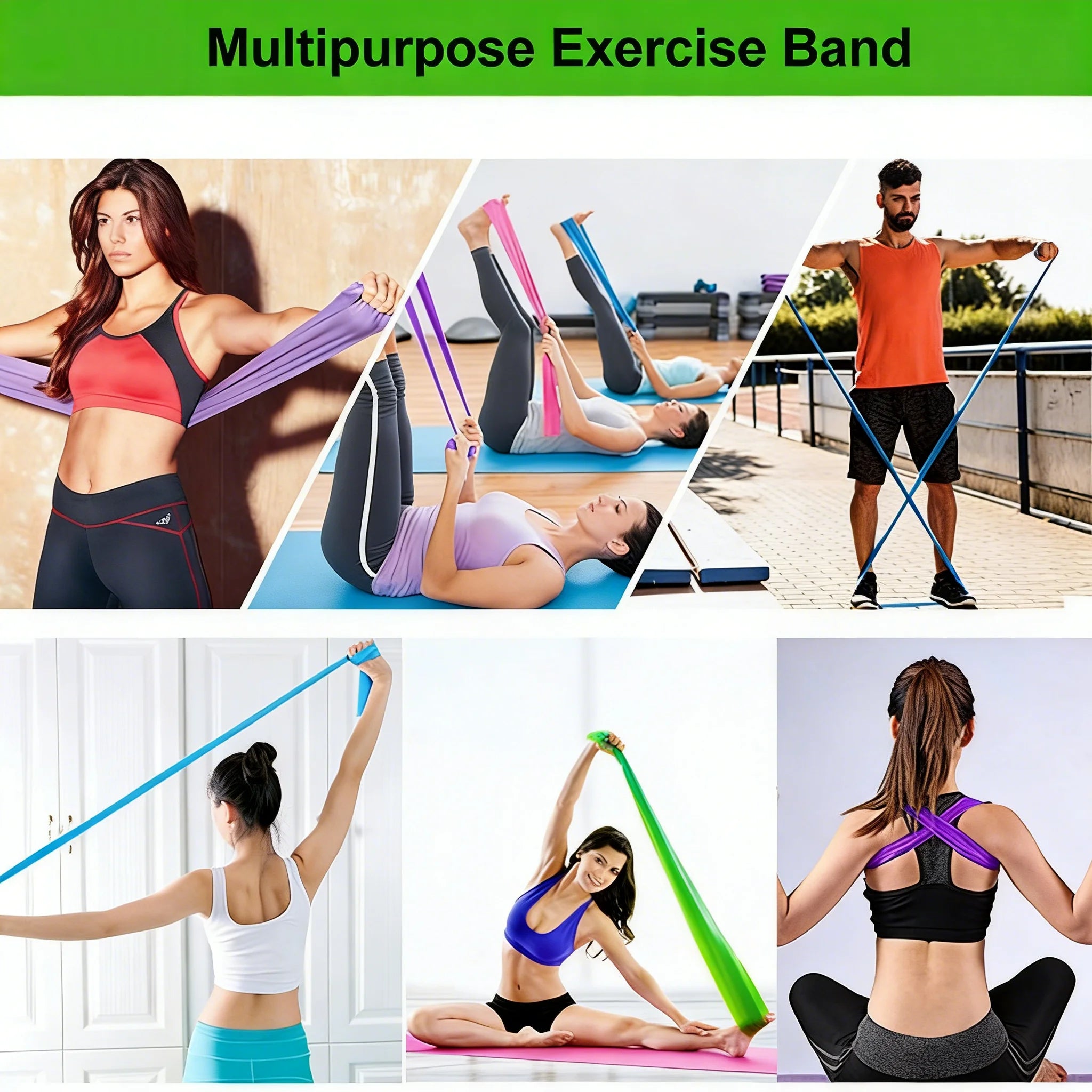 Resistance Bands Portable Yoga Pilates Hip Circle Workout Bands Latex Tension Gym Home Strength Training Fitness Belt