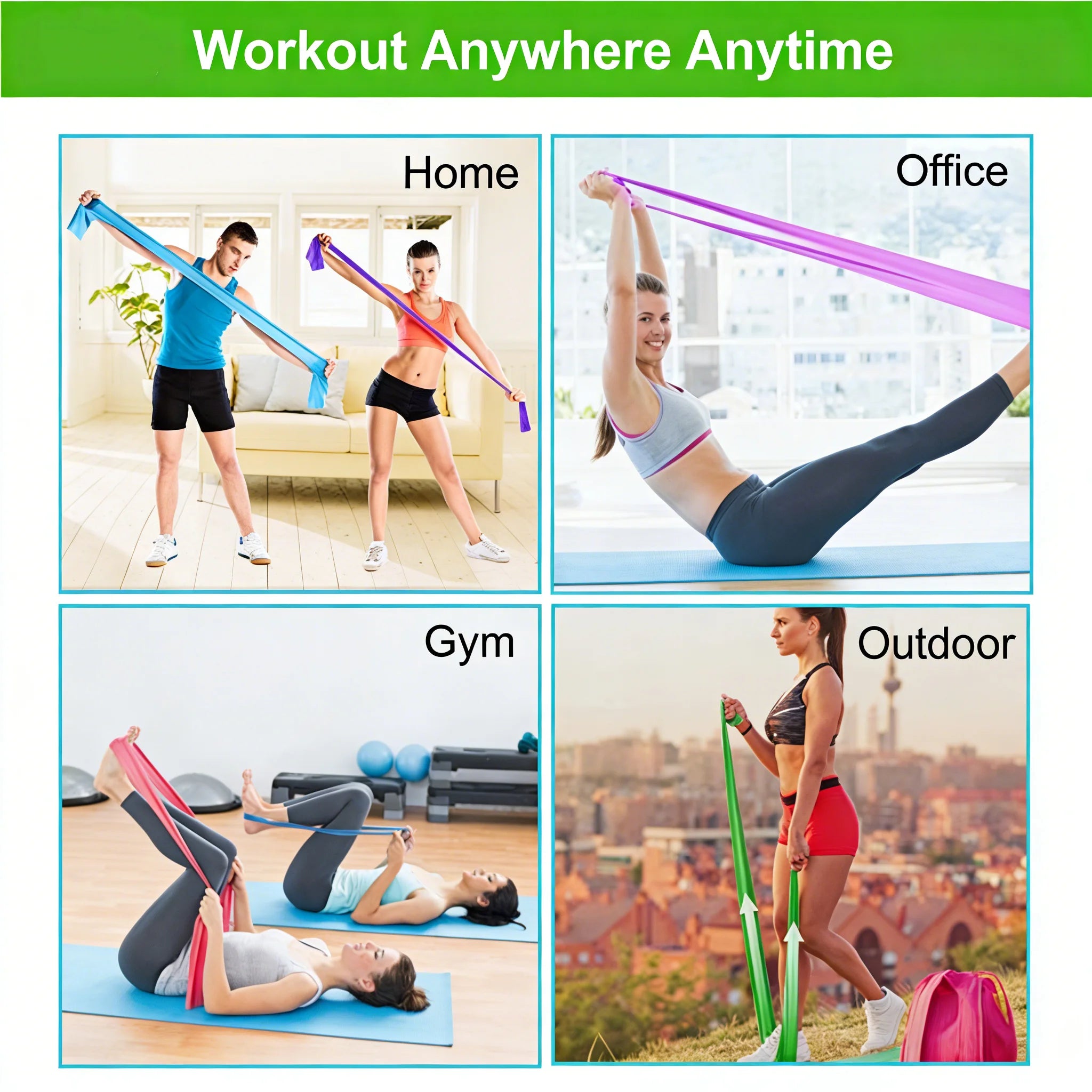 Resistance Bands Portable Yoga Pilates Hip Circle Workout Bands Latex Tension Gym Home Strength Training Fitness Belt