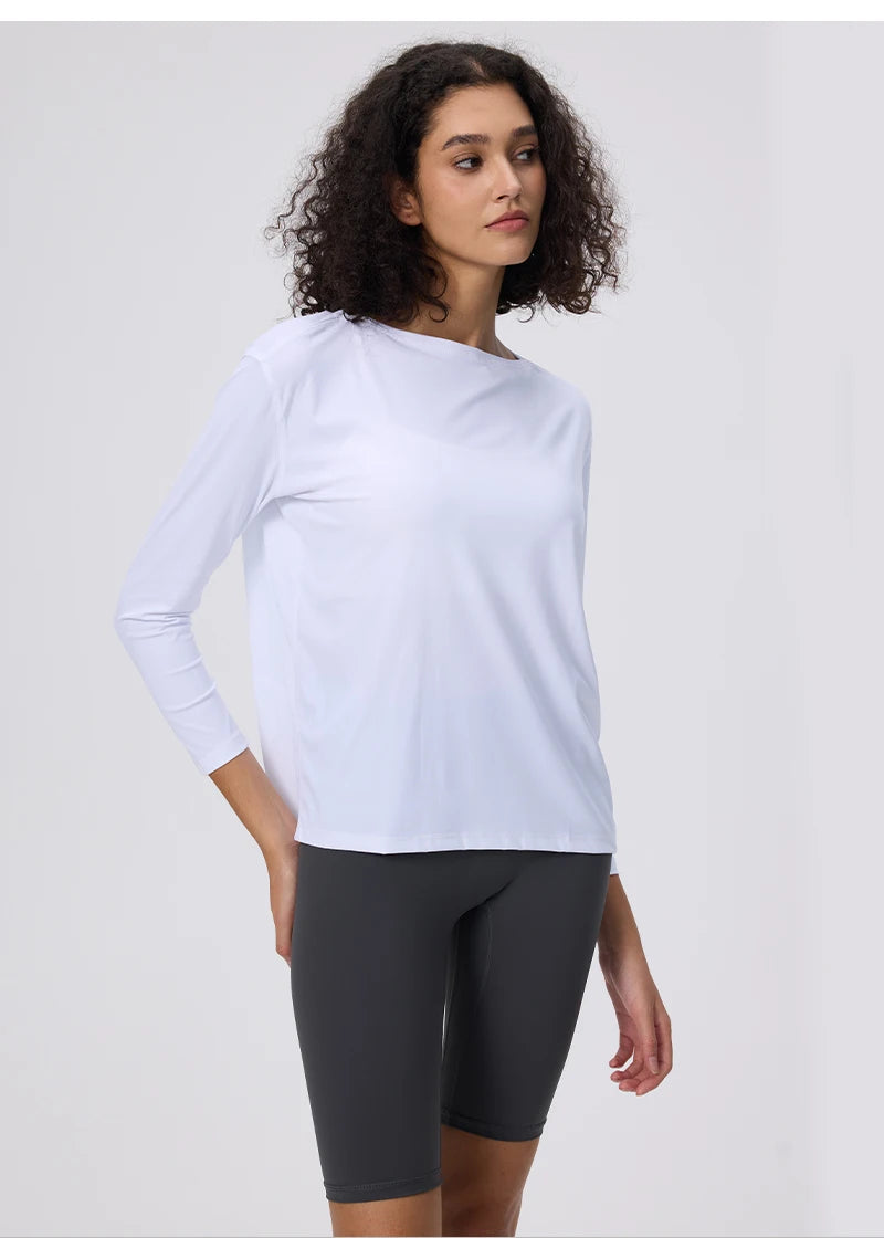 Yoga Long Sleeve Workout Top Running Clothes Physical Shirts & Blouses Top Fitness Loose T-shirt Clothing Sportswear Woman Gym