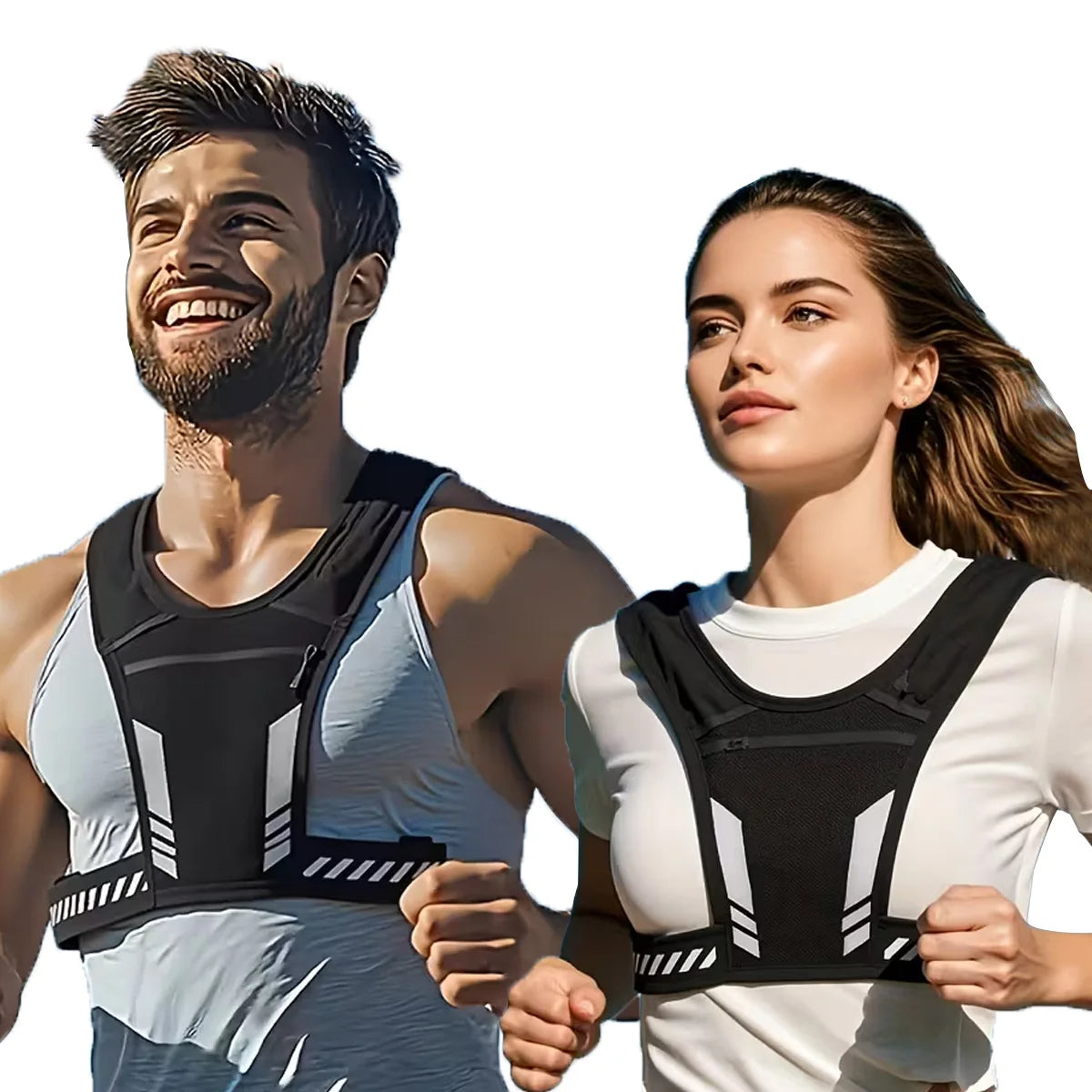 Adjustable Weighted Vest for Running & Fitness, Unisex Workout Vest with Reflective Strips, Breathable Strength Training Jacket