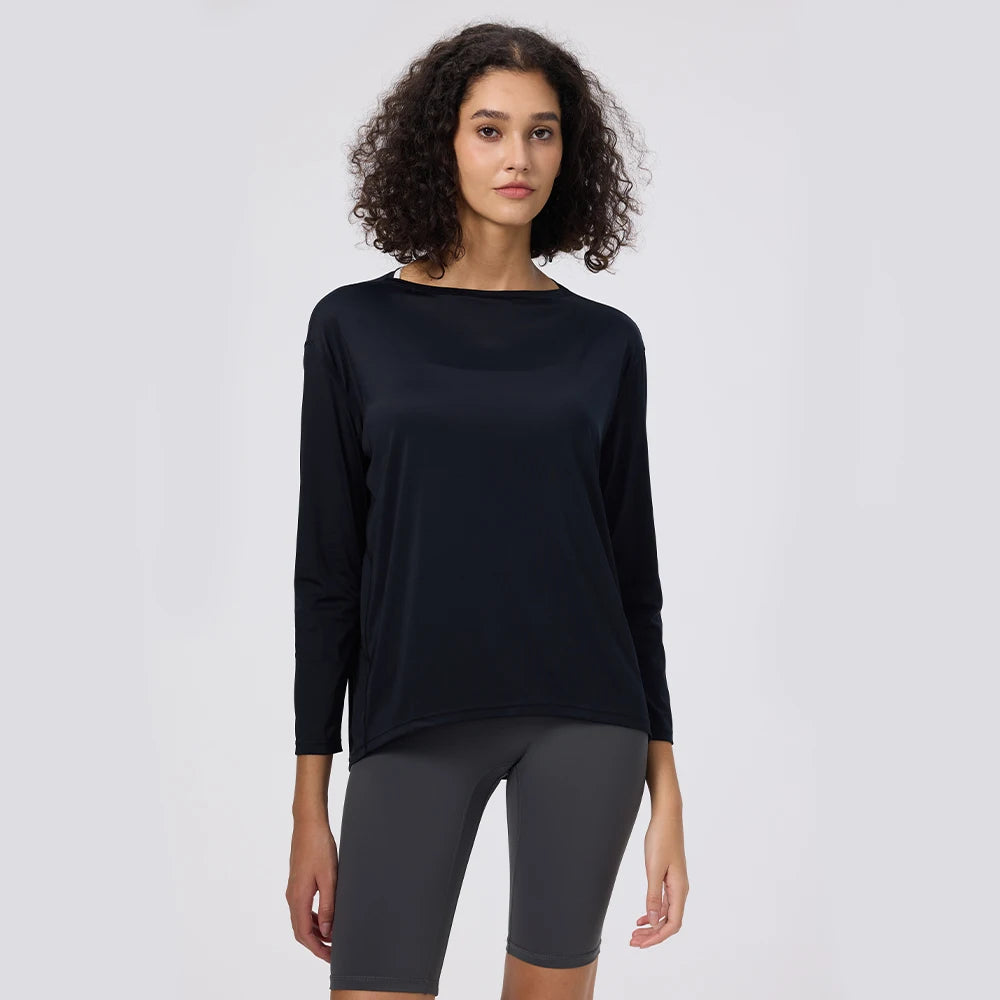 Yoga Long Sleeve Workout Top Running Clothes Physical Shirts & Blouses Top Fitness Loose T-shirt Clothing Sportswear Woman Gym