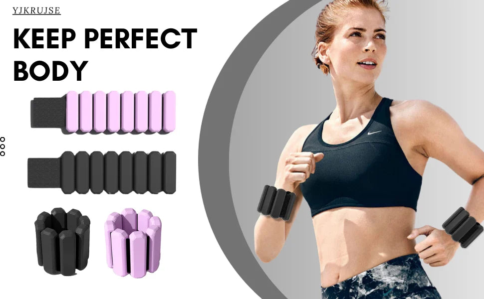 Wrist Ankle Weights Wearable Adjustable Arm Leg Weights Bangles Weighted Pilates Weight Bracelet for Yoga Barre Walking Gym