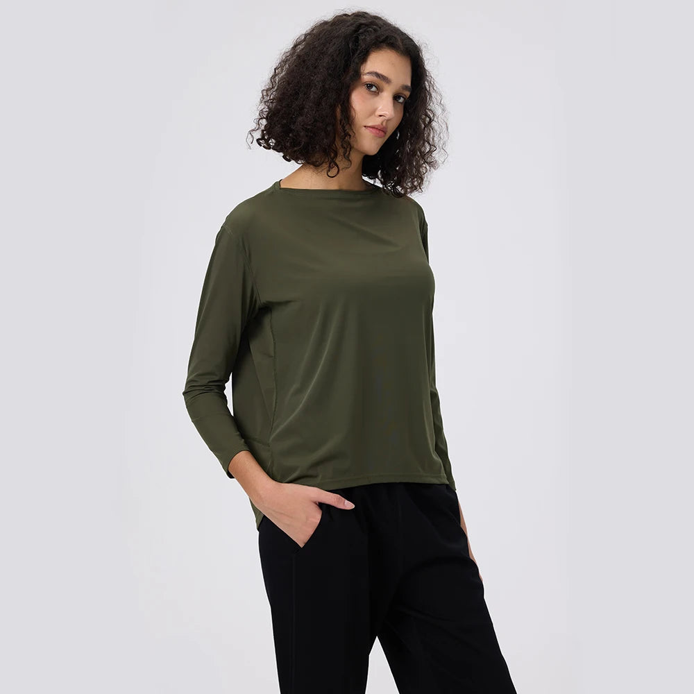 Yoga Long Sleeve Workout Top Running Clothes Physical Shirts & Blouses Top Fitness Loose T-shirt Clothing Sportswear Woman Gym