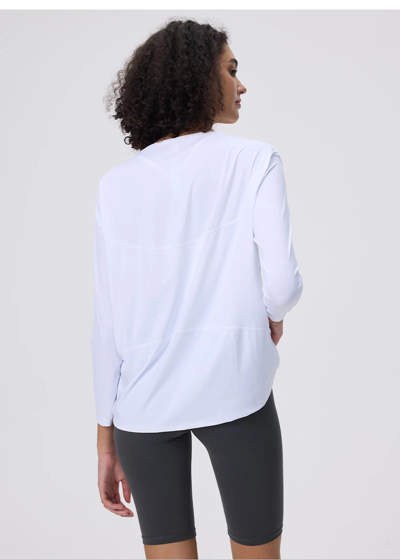 Yoga Long Sleeve Workout Top Running Clothes Physical Shirts & Blouses Top Fitness Loose T-shirt Clothing Sportswear Woman Gym