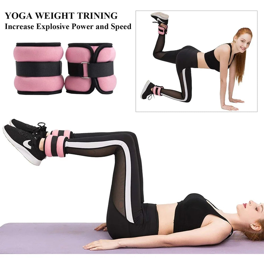 1Pair Adjustable Ankle&Wrist Weights (0.5kg/1kg Each)- Neoprene Leg Arm Weights for Women,Men,Strength Training for Running,Yoga