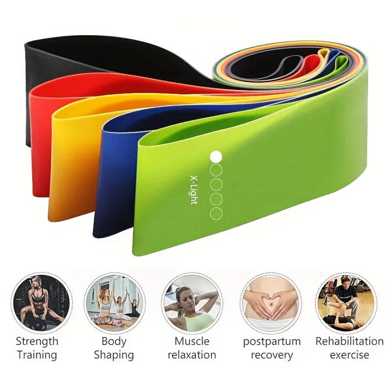 Resistance Bands 5 Levels 10-40LB Elastic Workout Bands for Yoga,Pilates,Strength Train,Home Gym Fitness,Physical for Women Men