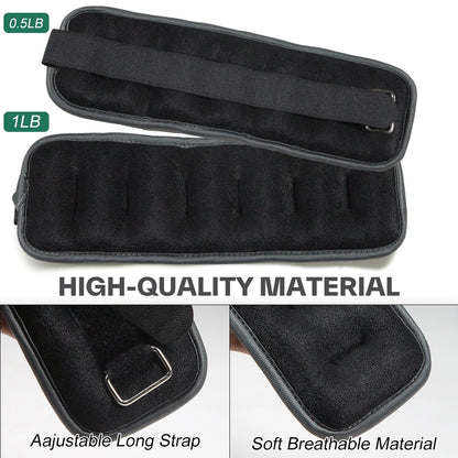 1 Pair Ankle Wrist Weights (0.25kg/0.5kg Each Pack) for Women Men, New Arm Leg Weights Set with Adjustable Straps for Exercise