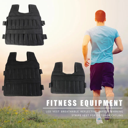 3/15/50kg Loading Weight Vest Adjustable Weighted Training Exercise Waistcoat Jacket Sand Clothing for Running Fitness Equipment