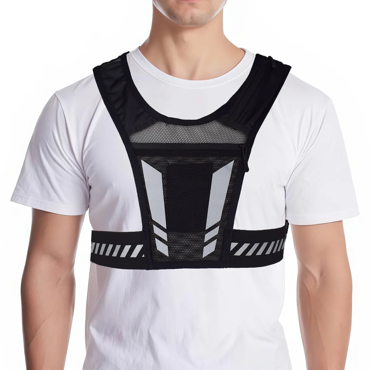 Adjustable Weighted Vest for Running &amp; Fitness, Unisex Workout Vest with Reflective Strips, Breathable Strength Training Jacket