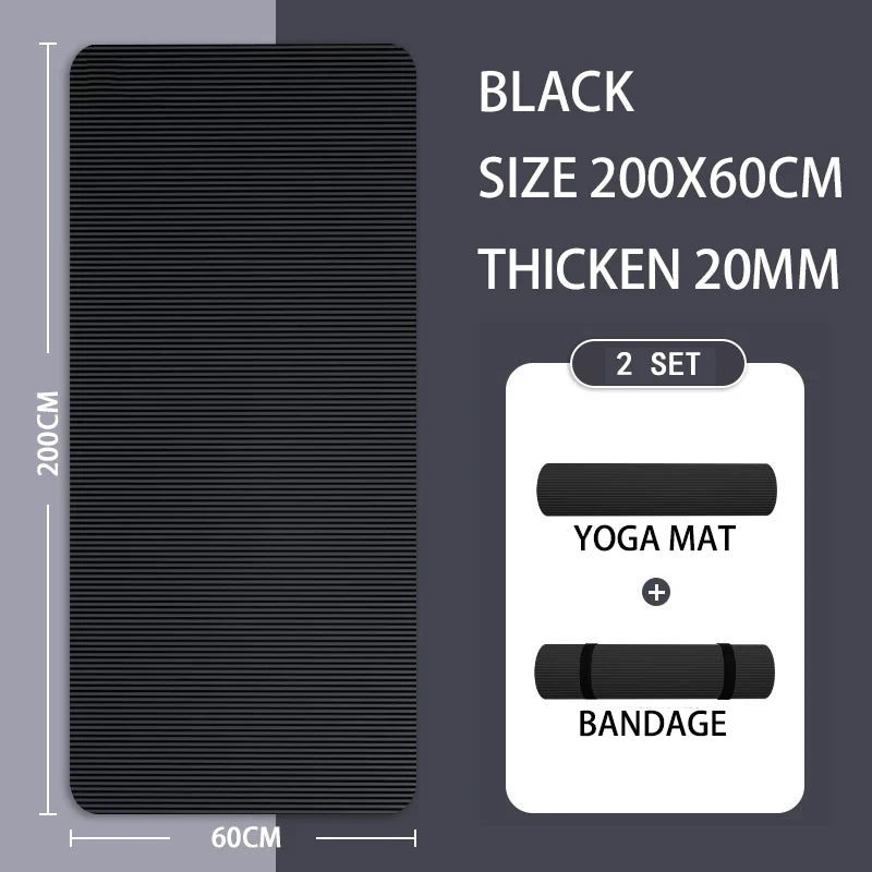 Yoga Mat with A Thickness of 20mm Anti Slip Pilates Fitness Mat Environmentally Friendly Tear Resistant WOMEN&