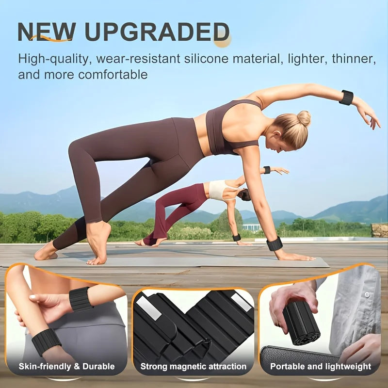 New Magnetic Wrist Weights, 1 Kg Ankle Weights for Women Men, 2 Pack Stackable, Ideal for Jogging/Yoga &amp; More, Great Gift Idea