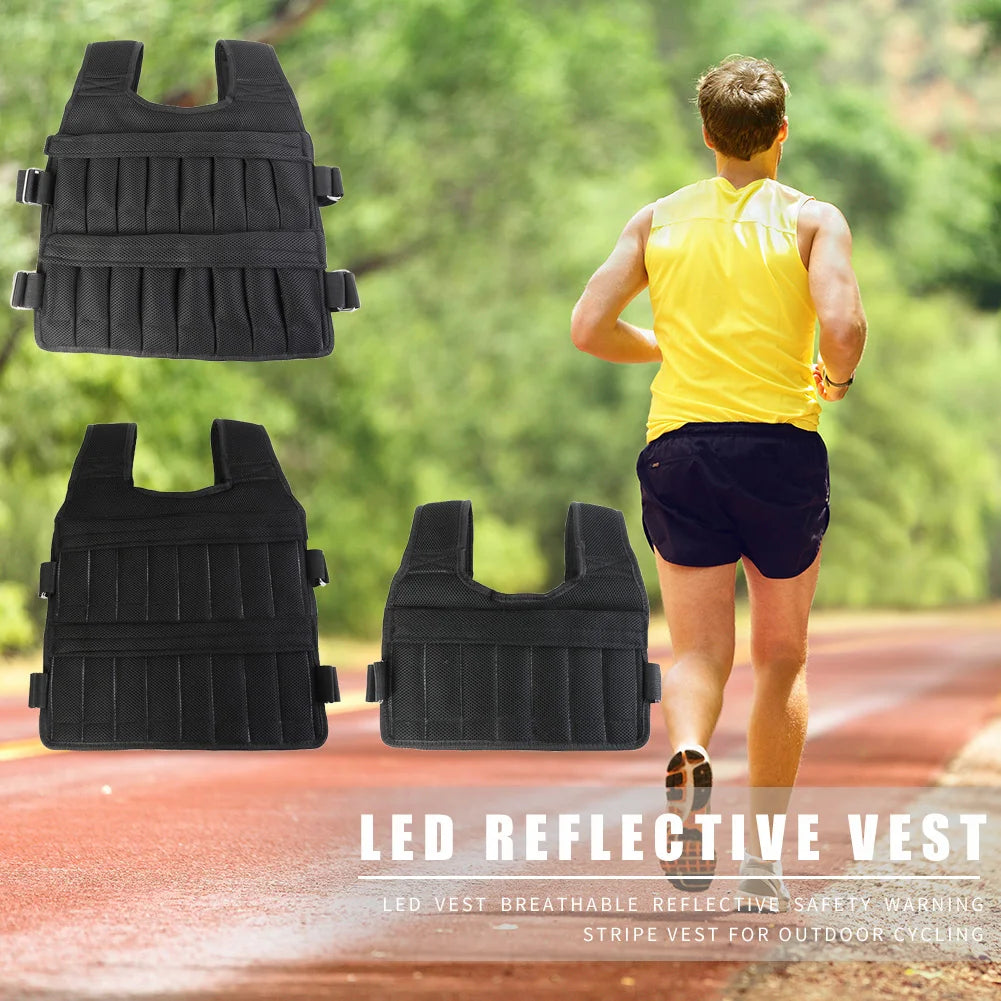 3/15/50kg Loading Weight Vest Adjustable Weighted Training Exercise Waistcoat Jacket Sand Clothing for Running Fitness Equipment