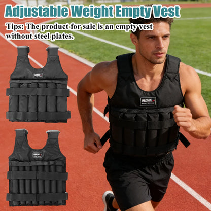 1-20kg/50kg Adjustable Weight Empty Vest Weight Training Suit Fitness Running Vest Training Exercise Workout Jacket for Jogging