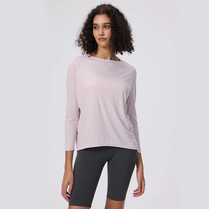 Yoga Long Sleeve Workout Top Running Clothes Physical Shirts &amp; Blouses Top Fitness Loose T-shirt Clothing Sportswear Woman Gym
