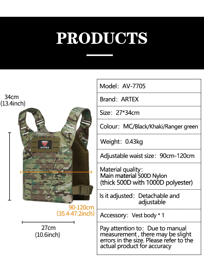 ARTEX Simple Weighted Vest Men Womens Weighted Vest for Walking Running Training Rucking Adjustable Weight Vest tactical vests