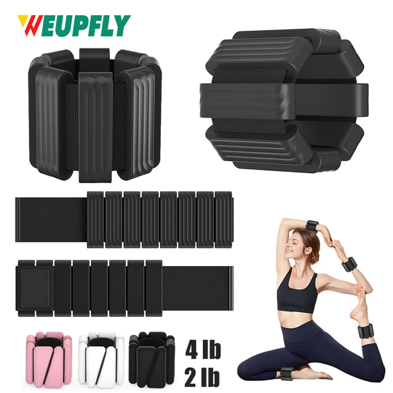 1Pair Ankle Weights for Women,2 lbs/4 lbs Adjustable Wrist Arm Weights for Women &amp; Men Yoga Training Walking Jogging Aerobics