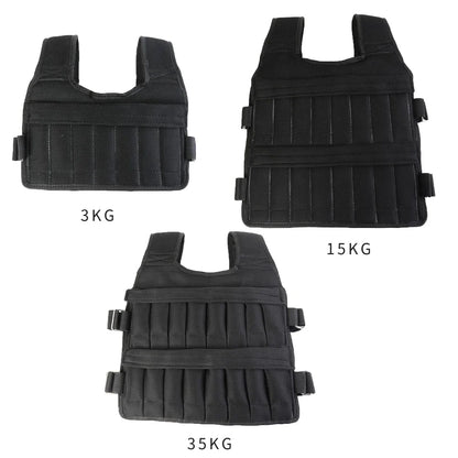 3/15/50kg Loading Weight Vest Adjustable Weighted Training Exercise Waistcoat Jacket Sand Clothing for Running Fitness Equipment