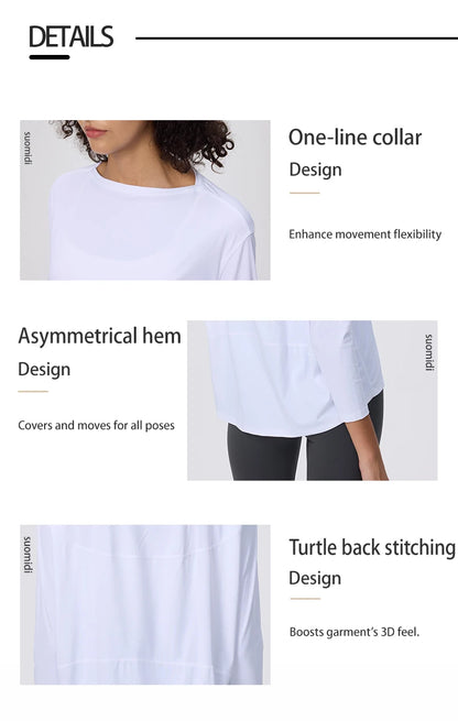 Yoga Long Sleeve Workout Top Running Clothes Physical Shirts &amp; Blouses Top Fitness Loose T-shirt Clothing Sportswear Woman Gym