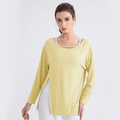 Women Cool Long Sleeve Yoga Cover Up Loose Breathable Fitness Workout Tops for Pilates