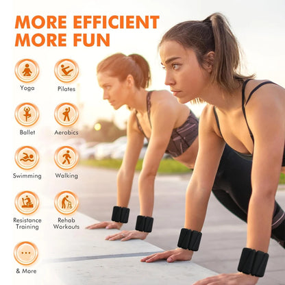 1Pair Ankle Weights for Women,2 lbs/4 lbs Adjustable Wrist Arm Weights for Women &amp; Men Yoga Training Walking Jogging Aerobics