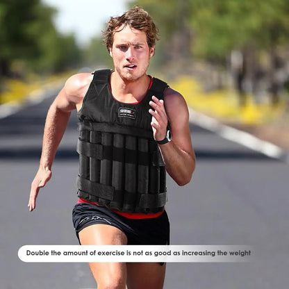 1-20kg/50kg Adjustable Weight Empty Vest Weight Training Suit Fitness Running Vest Training Exercise Workout Jacket for Jogging
