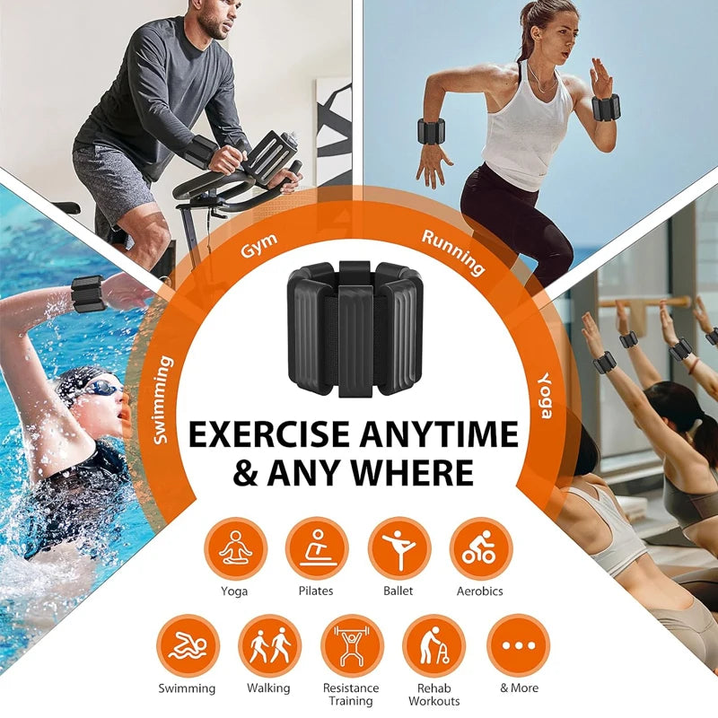 1Pair Ankle Weights for Women,2 lbs/4 lbs Adjustable Wrist Arm Weights for Women &amp; Men Yoga Training Walking Jogging Aerobics