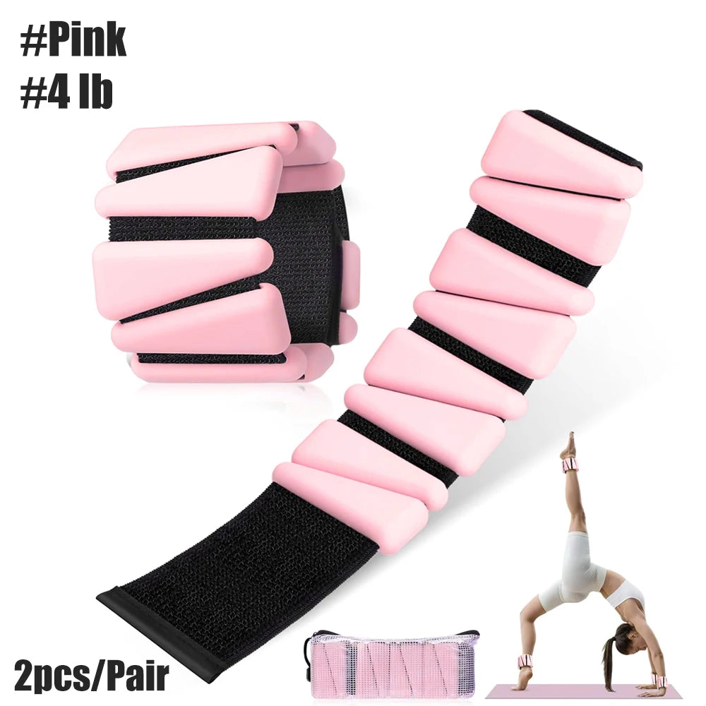 1Pair Ankle Weights for Women,2 lbs/4 lbs Adjustable Wrist Arm Weights for Women &amp; Men Yoga Training Walking Jogging Aerobics