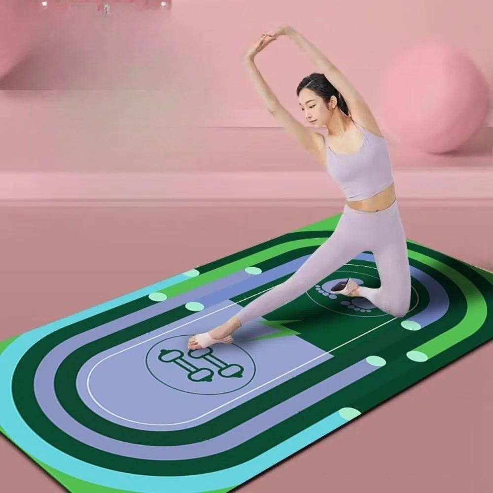 Yoga Carpet Mat Rug Double-Side Shock Absorbing Eco-friendly Colorful Ring Pattern Exercise Floor Mat for Home Decoration