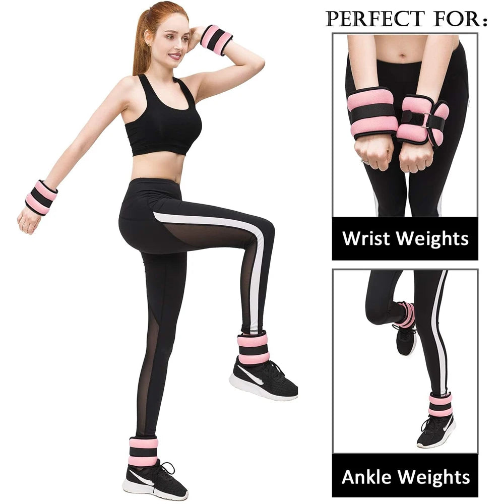 1 Pair Ankle Wrist Weights for Men and Women, (0.25kg/0.5kg Each Pack) Leg Arm Wrist Weights with Adjustable Strap for Fitness