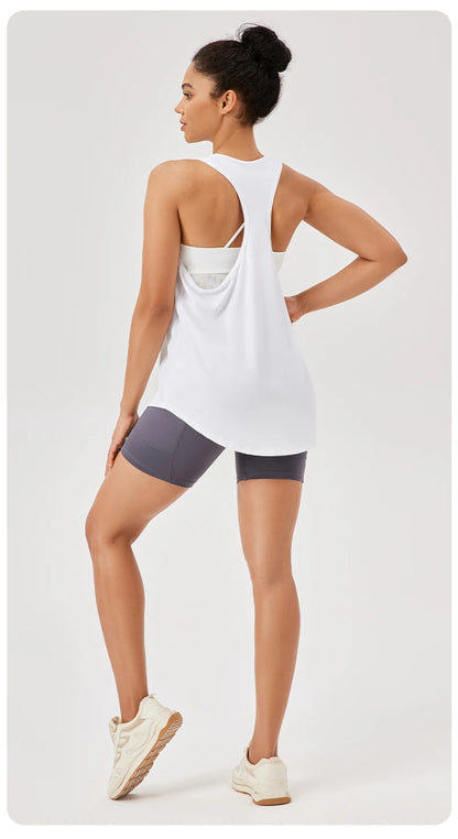 Women Gym Yoga Vest Athletic Fitness Sports Tank Tops Quick Dry Running Blouse Workout Tops Sleeveless Back Yoga Shirts Gym Top
