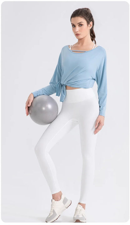 Women Cool Long Sleeve Yoga Cover Up Loose Breathable Fitness Workout Tops for Pilates