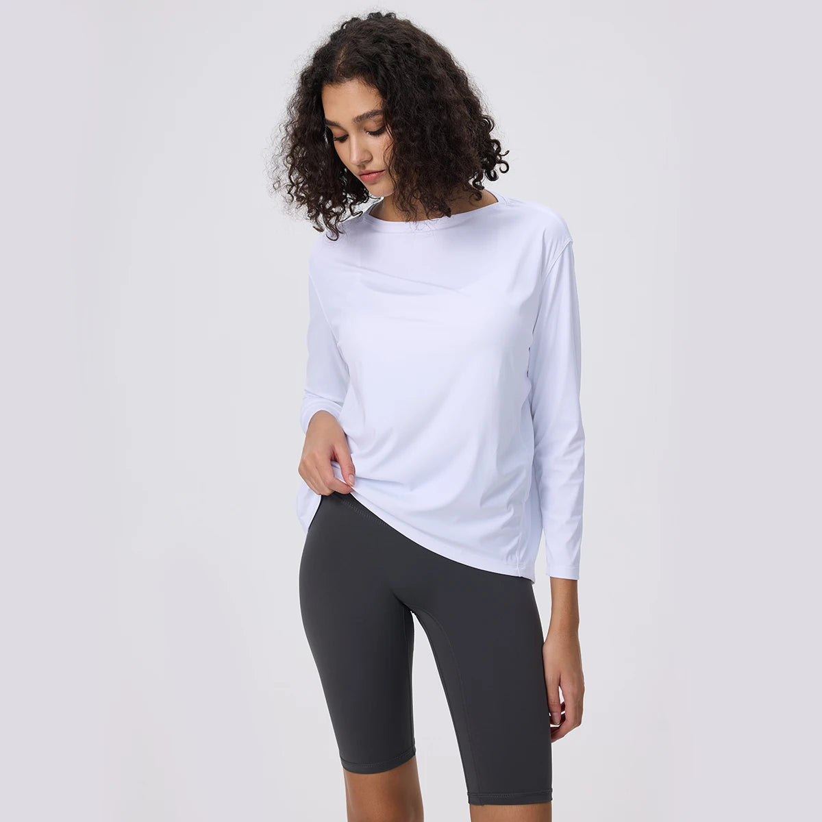 Yoga Long Sleeve Workout Top Running Clothes Physical Shirts &amp; Blouses Top Fitness Loose T-shirt Clothing Sportswear Woman Gym