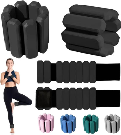 Wrist &amp; Ankle Weights for Women Men Adjustable Arm &amp; Leg Weights Wearable Weighted Bracelet for Yoga Running Cardio Gym Workouts
