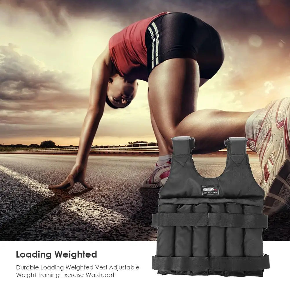 3/15/50kg Loading Weight Vest Adjustable Weighted Training Exercise Waistcoat Jacket Sand Clothing for Running Fitness Equipment