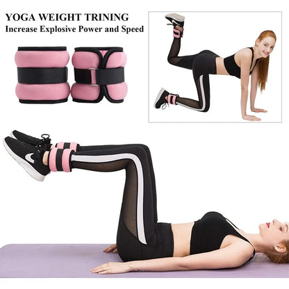 1Pair Adjustable Ankle&amp;Wrist Weights (0.5kg/1kg Each)- Neoprene Leg Arm Weights for Women,Men,Strength Training for Running,Yoga