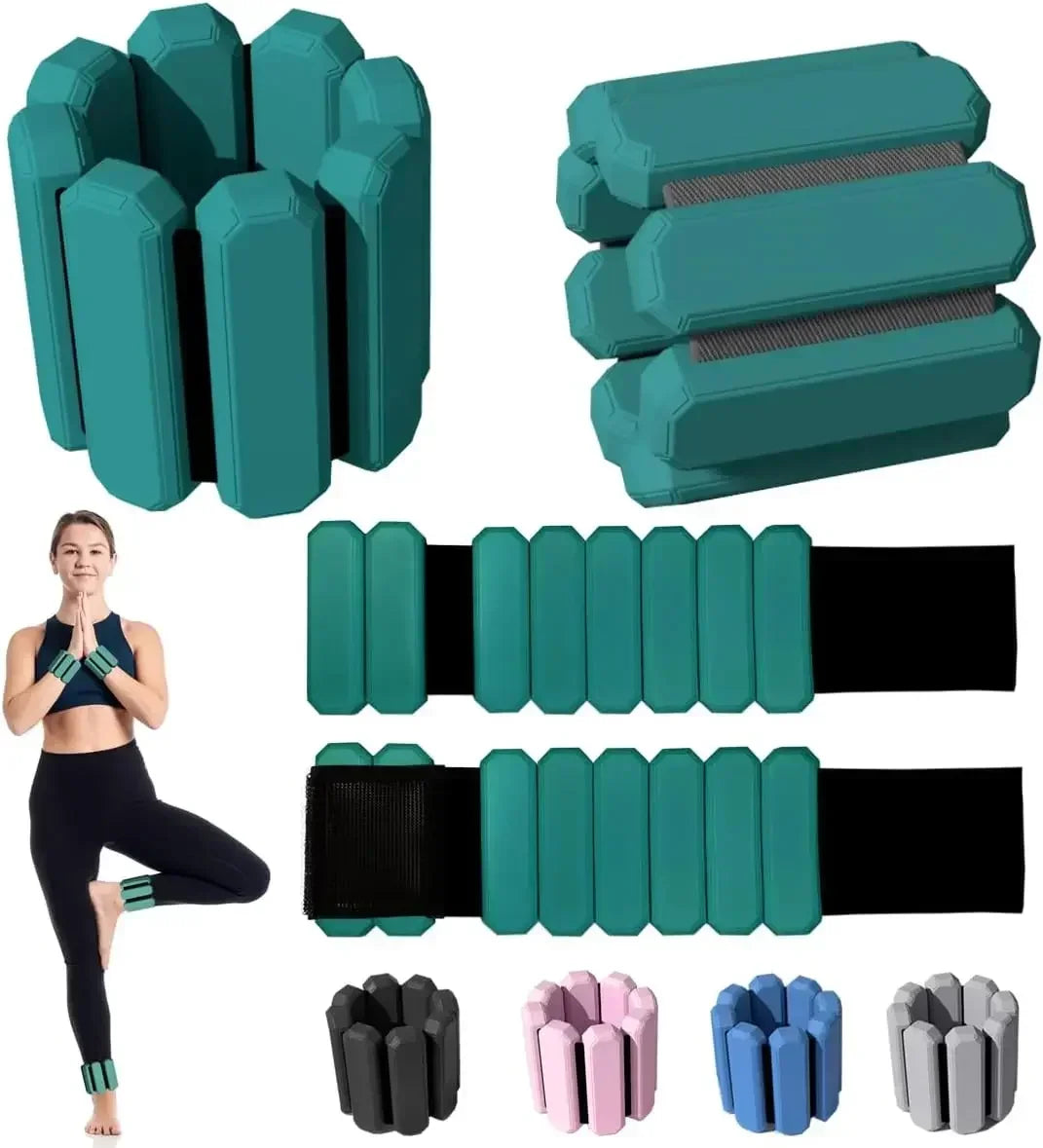 Wrist &amp; Ankle Weights for Women Men Adjustable Arm &amp; Leg Weights Wearable Weighted Bracelet for Yoga Running Cardio Gym Workouts