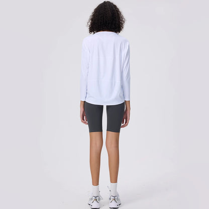 Yoga Long Sleeve Workout Top Running Clothes Physical Shirts &amp; Blouses Top Fitness Loose T-shirt Clothing Sportswear Woman Gym