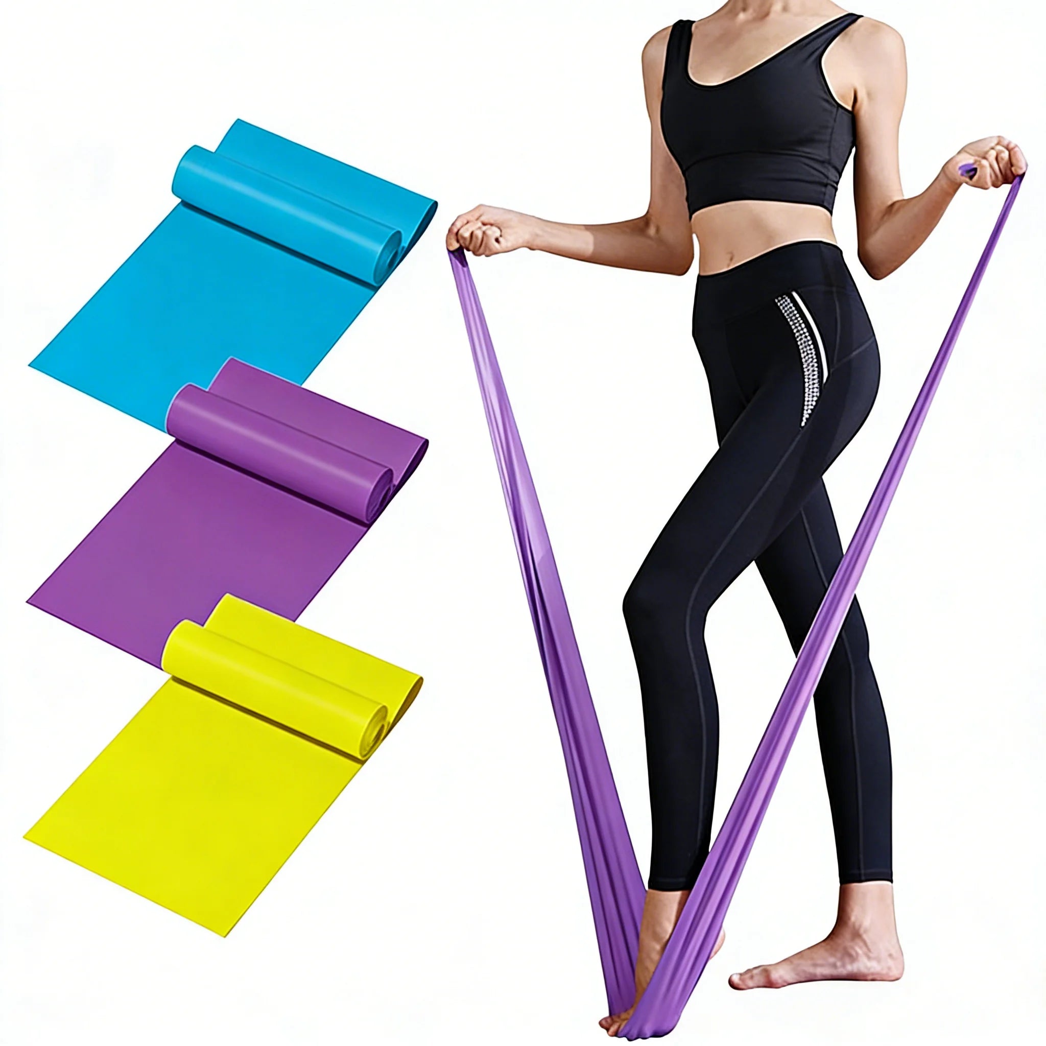 Resistance Bands Portable Yoga Pilates Hip Circle Workout Bands Latex Tension Gym Home Strength Training Fitness Belt