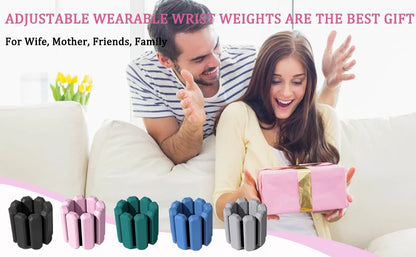 Wrist &amp; Ankle Weights for Women Men Adjustable Arm &amp; Leg Weights Wearable Weighted Bracelet for Yoga Running Cardio Gym Workouts
