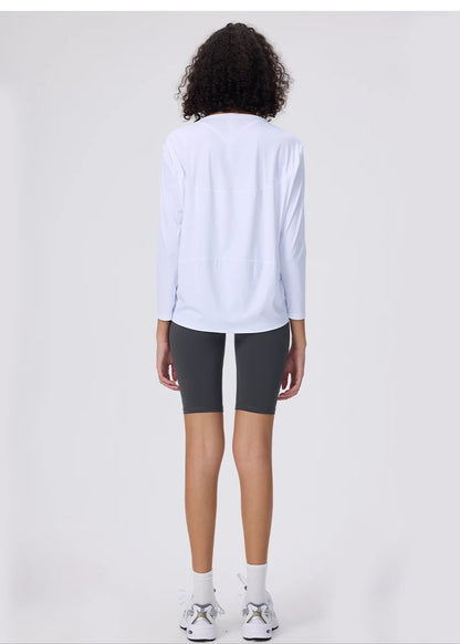 Yoga Long Sleeve Workout Top Running Clothes Physical Shirts &amp; Blouses Top Fitness Loose T-shirt Clothing Sportswear Woman Gym